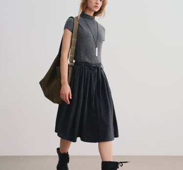 Brushed Wool Blend Everyday Skirt