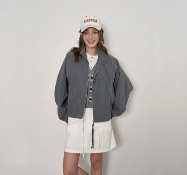 Casual Cropped Windbreaker Outerwear