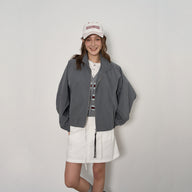 Casual Cropped Windbreaker Outerwear