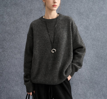 Yak Wool Slouchy Pullover Sweater / Versatile Triangle Scarf