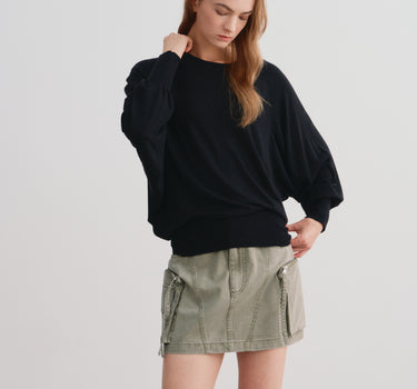 Washed Cotton Workwear Skirt