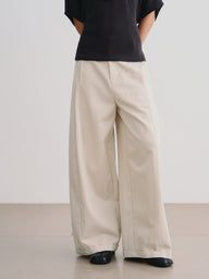 Lyocell Cotton Wide-Leg Pants
