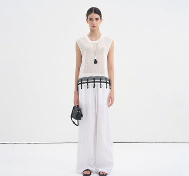 Hand-Tufted Fringe Knit Vest for Women