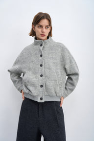 Wool Short Stand Collar Jacket
