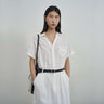 Vintage Linen-Blend Dress with Belt