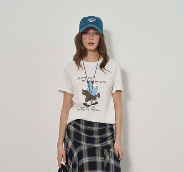 Playful Puppy and Rocking Horse T-Shirt for Casual Style