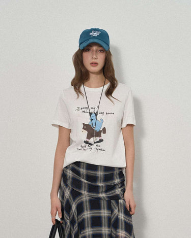 Playful Puppy and Rocking Horse T-Shirt for Casual Style