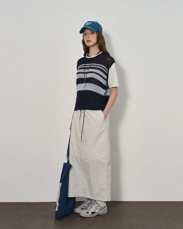 Patchwork Knit with Vintage Stripe Design