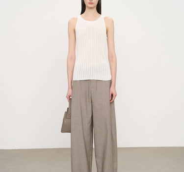 Minimalist Earth Tone Wide-Leg Pants