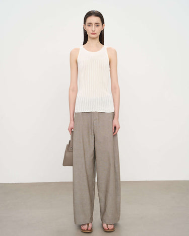 Minimalist Earth Tone Wide-Leg Pants