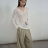 Lightweight Beaded Cable-Knit Sweater