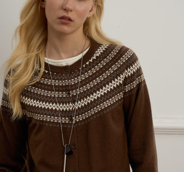 Vintage Jacquard Pattern Crewneck Sweater