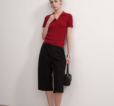 Vintage High-Waisted Cropped Suit Trousers