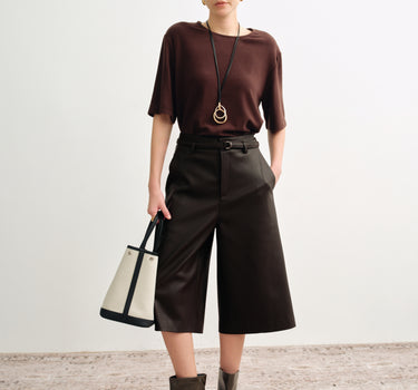 7/8-Length PU Leather Pants