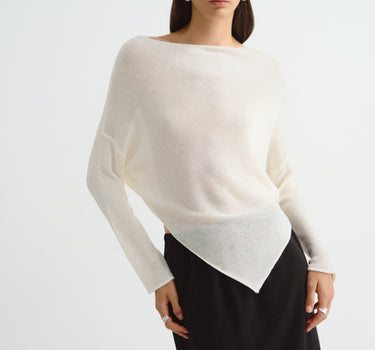 Dropped Shoulder Asymmetrical Sweater