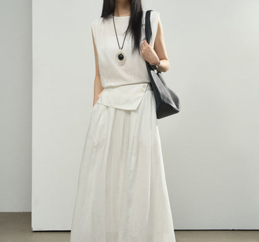 Minimalist Sleeveless Top and A-Line Skirt Set
