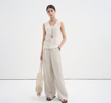 Breathable Linen Wide-Leg Pants for Summer