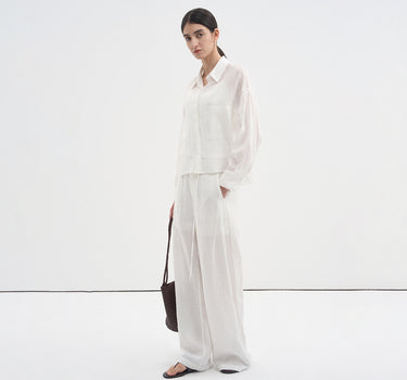 Breathable Ramie Blend Button Shirt