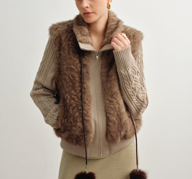 Plush Stand-Collar Fur Vest