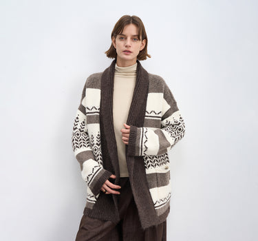 Fair Isle Vintage Floral Cardigan Sweater