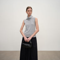 Ribbon-Tie Sleeveless Knit Top