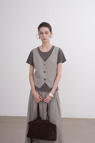 Casual Workwear Cotton Two-Piece Set