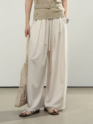 Pleated Balloon Pants with Waistband