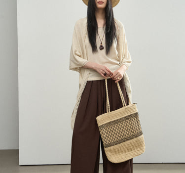 Lace-Trimmed Openwork Cardigan