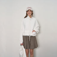 Lightweight Cropped Zip Jacket with Stand Collar