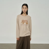 Loose-Fit Crew Neck Fall Winter Graphic Tee