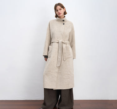 Oversized Lapel Wool Overcoat