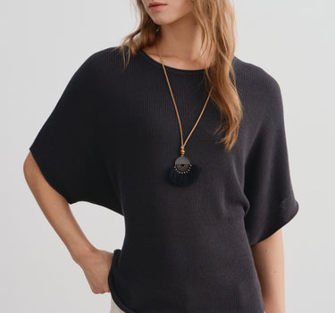 Short-Sleeve Knit Jumpsuit