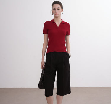 Vintage High-Waisted Cropped Suit Trousers