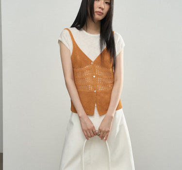 Openwork Spaghetti-Strap Sweater Set