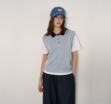 Flattering Two-Piece Knit Sweater with Collegiate Charm