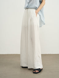 High-Waisted Wide-Leg Lyocell Pants