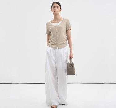 Elegant Faux Two-Piece Layered Knit Top