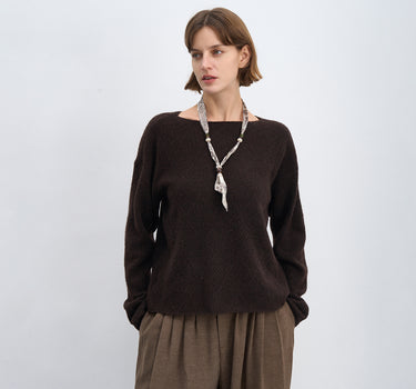 Wool-Alpaca Blend Diamond Openwork Sweater