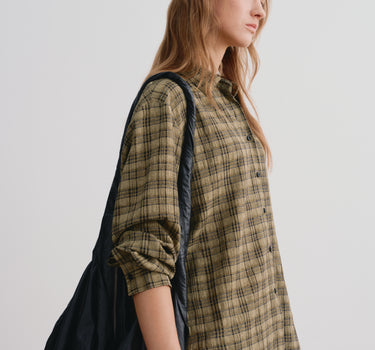 Vintage-Inspired Pleated Checkered Shirt
