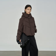 Relaxed Fit Hooded Bread-Style Down Coat