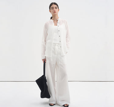 Lightweight Lyocell Stand Collar Shirt