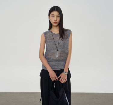 Lightweight Openwork Mesh Knit Vest