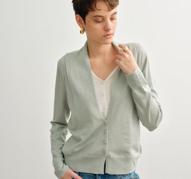 Folded V-Neck Knit Sweater
