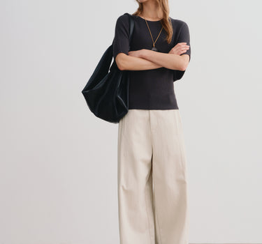 Lyocell Cotton Wide-Leg Pants