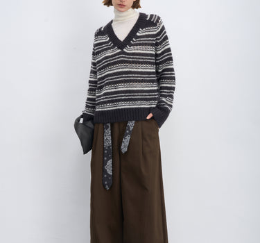 Vintage Silk Scarf Belted Wide-Leg Pants for Effortless Style