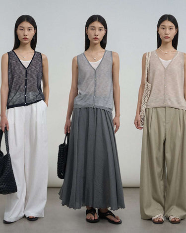 Flattering Sheer Two-Piece-Style Knit Tank Top