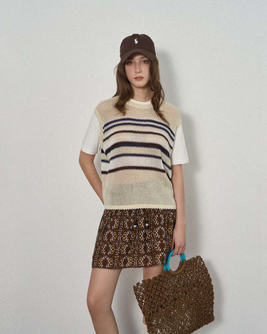 Patchwork Knit with Vintage Stripe Design