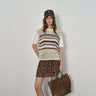 Patchwork Knit with Vintage Stripe Design
