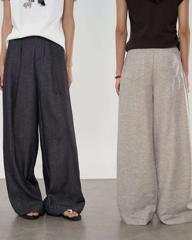 Breathable Linen Blend Wide-Leg Pants