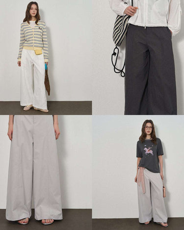 Classic High-Waisted Pants with A-Line Silhouette